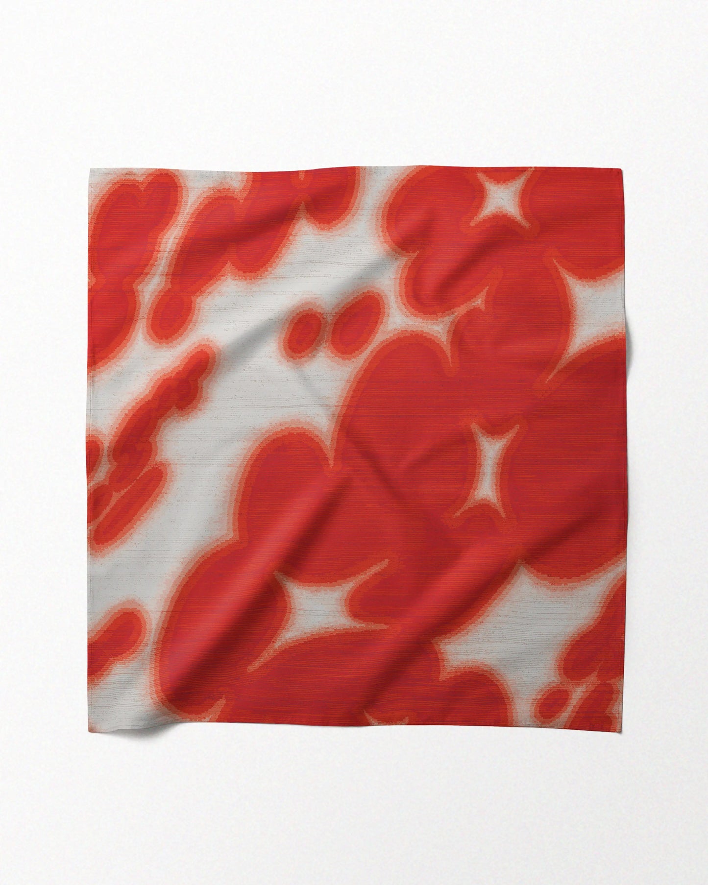 FLORAL BANDANA HOT RED & OFF-WHITE