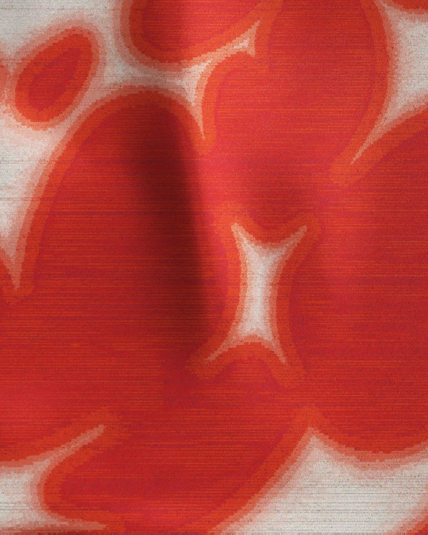 FLORAL BANDANA HOT RED & OFF-WHITE