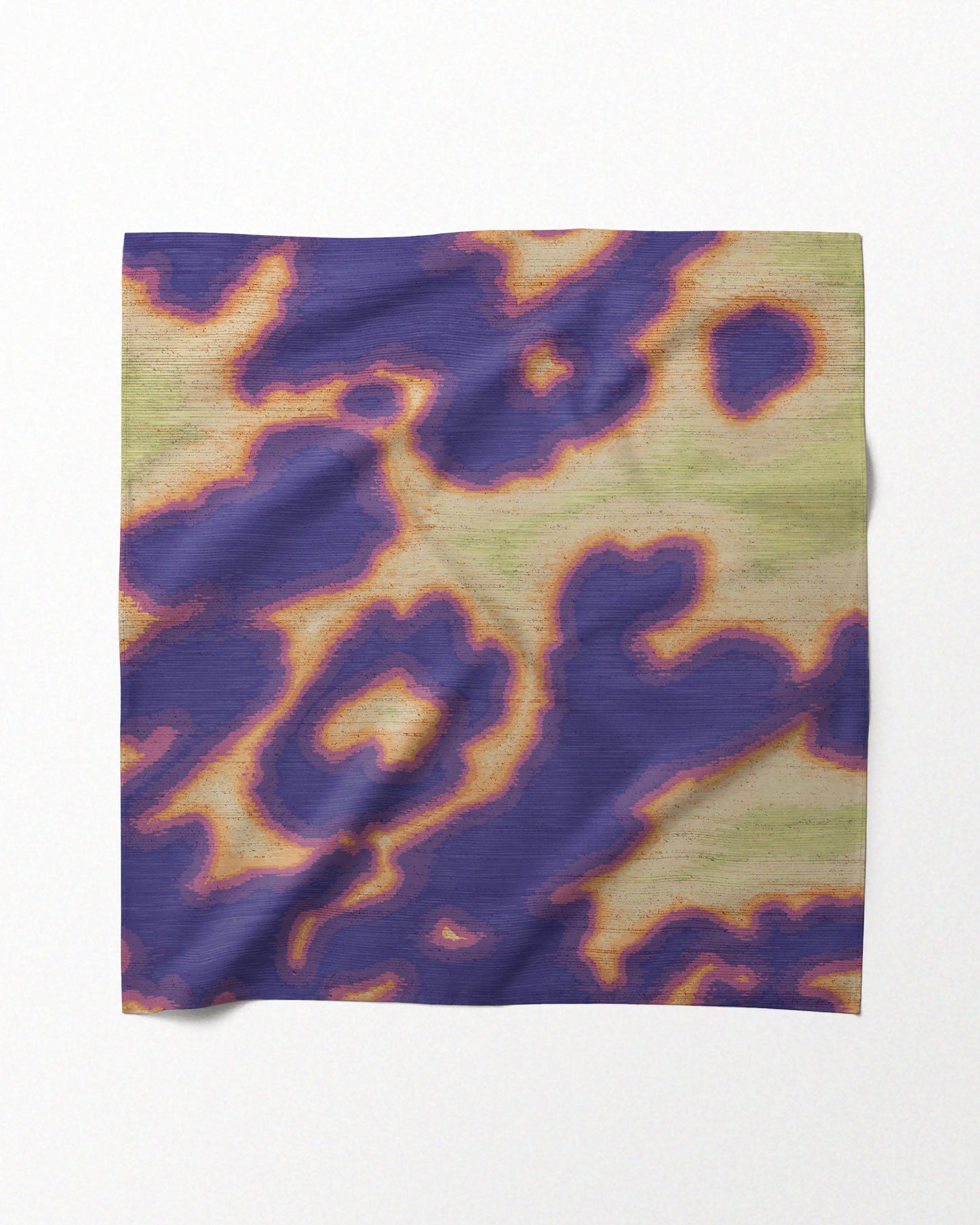 FLORAL COWHIDE BANDANA PURPLE & GREEN