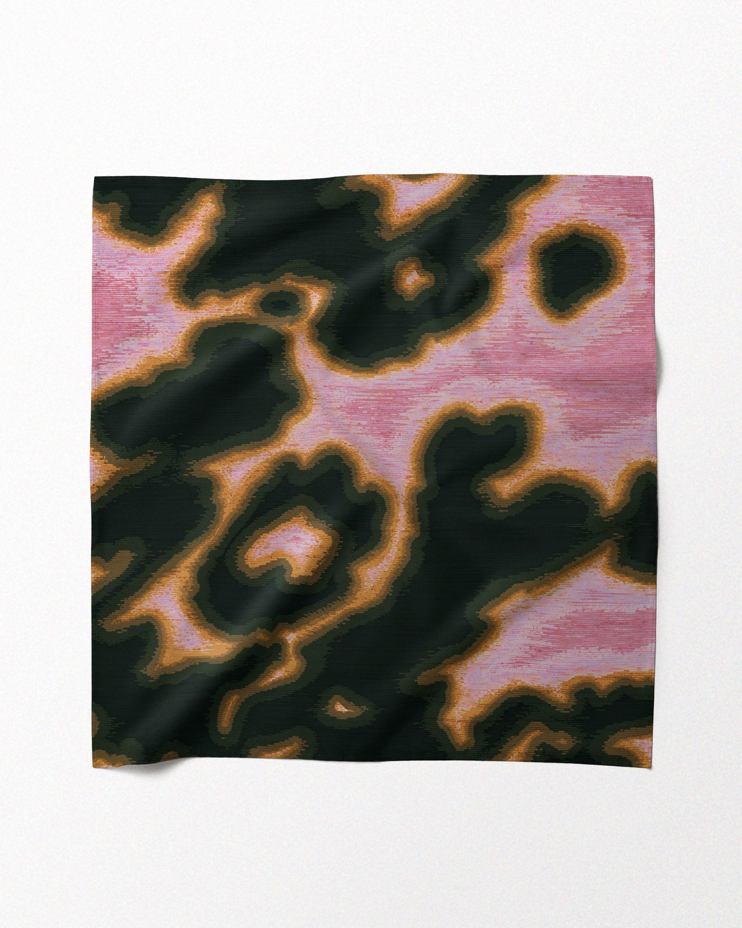 FLORAL COWHIDE BANDANA PINK & FOREST GREEN
