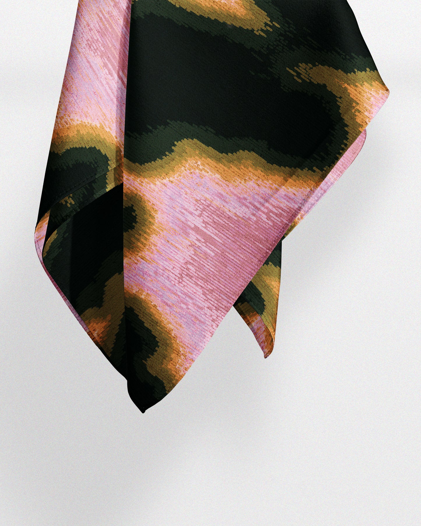 FLORAL COWHIDE BANDANA PINK & FOREST GREEN