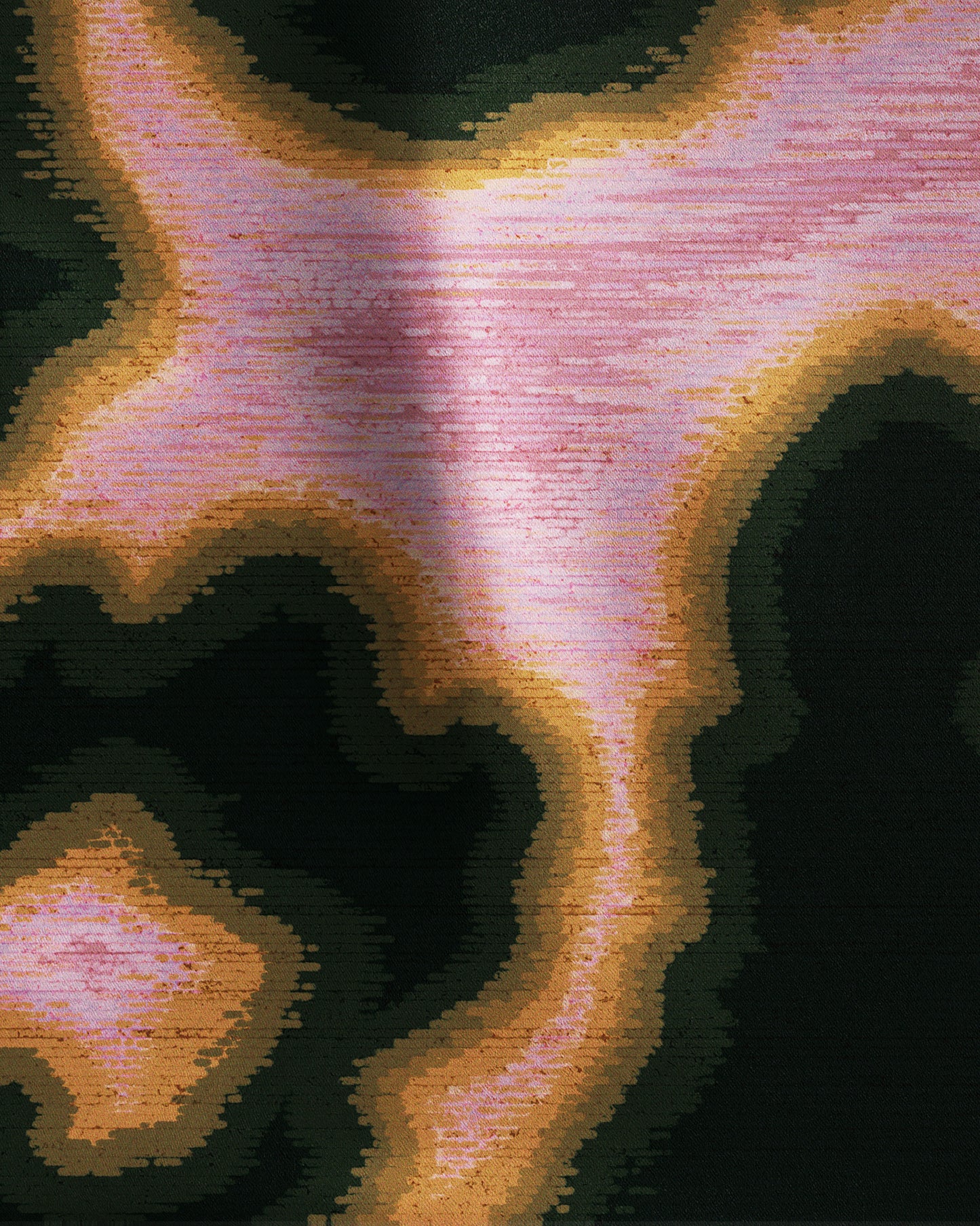 FLORAL COWHIDE BANDANA PINK & FOREST GREEN