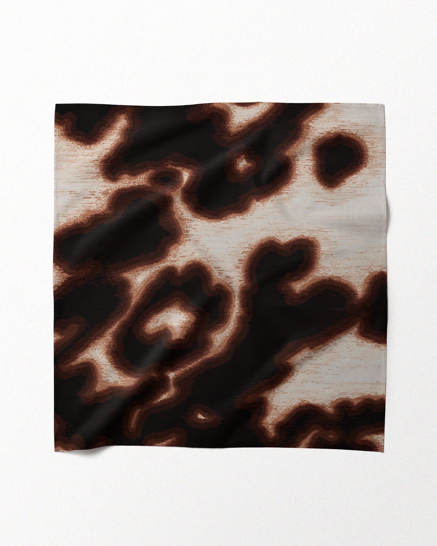FLORAL COWHIDE BANDANA BROWN & CREAM WHITE