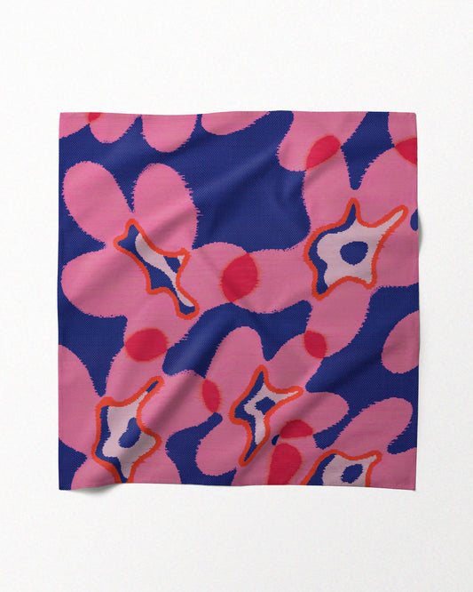 FLORAL BANDANA CHARM PINK & INDIGO