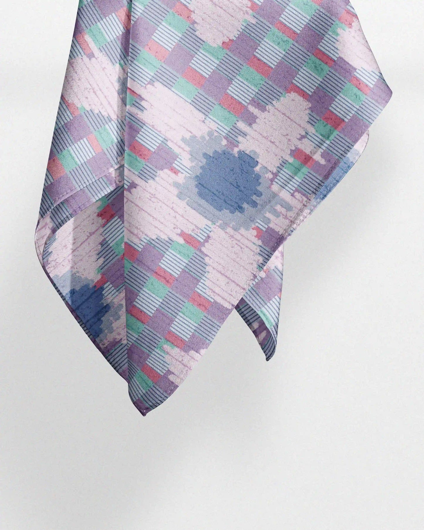 FLORAL CHECKERED BANDANA PASTEL PURPLE