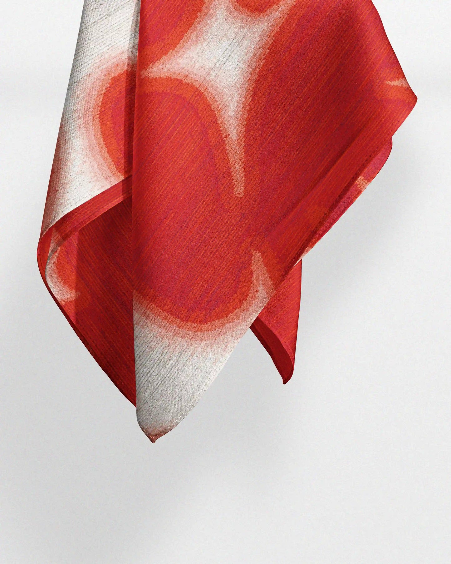 FLORAL BANDANA HOT RED & OFF-WHITE