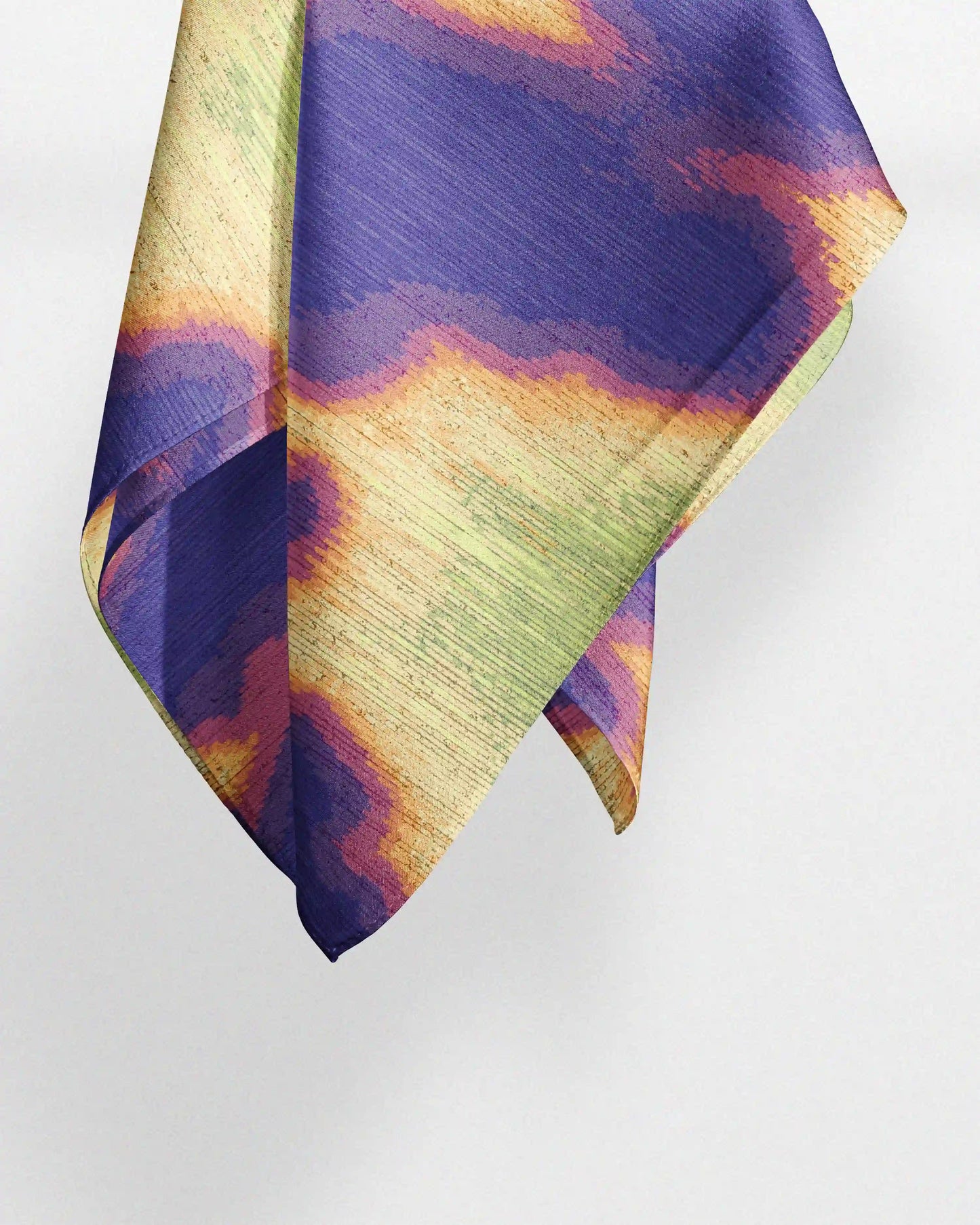 FLORAL COWHIDE BANDANA PURPLE & GREEN