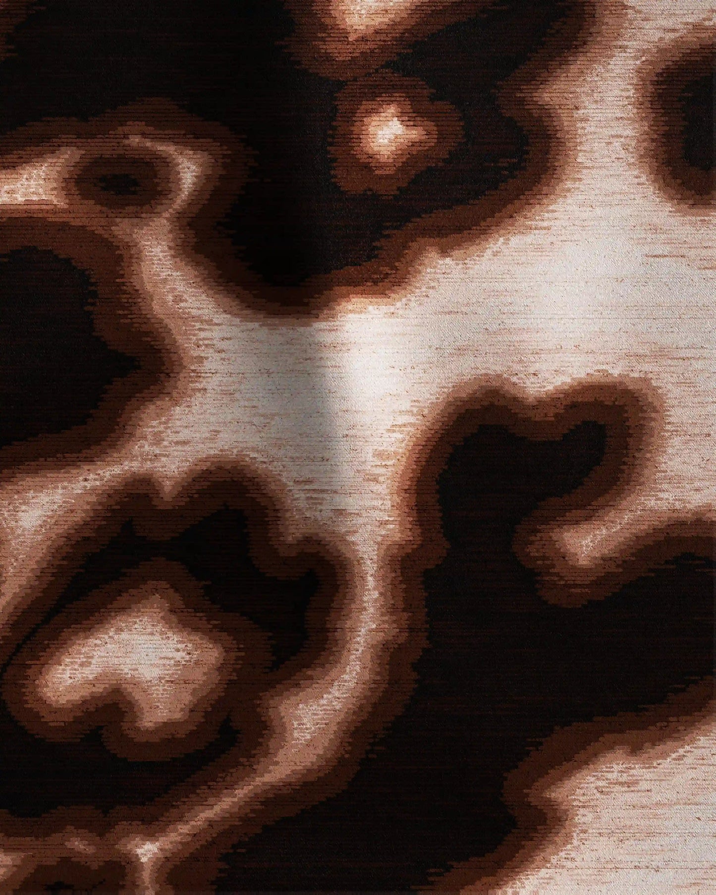 FLORAL COWHIDE BANDANA BROWN & CREAM WHITE