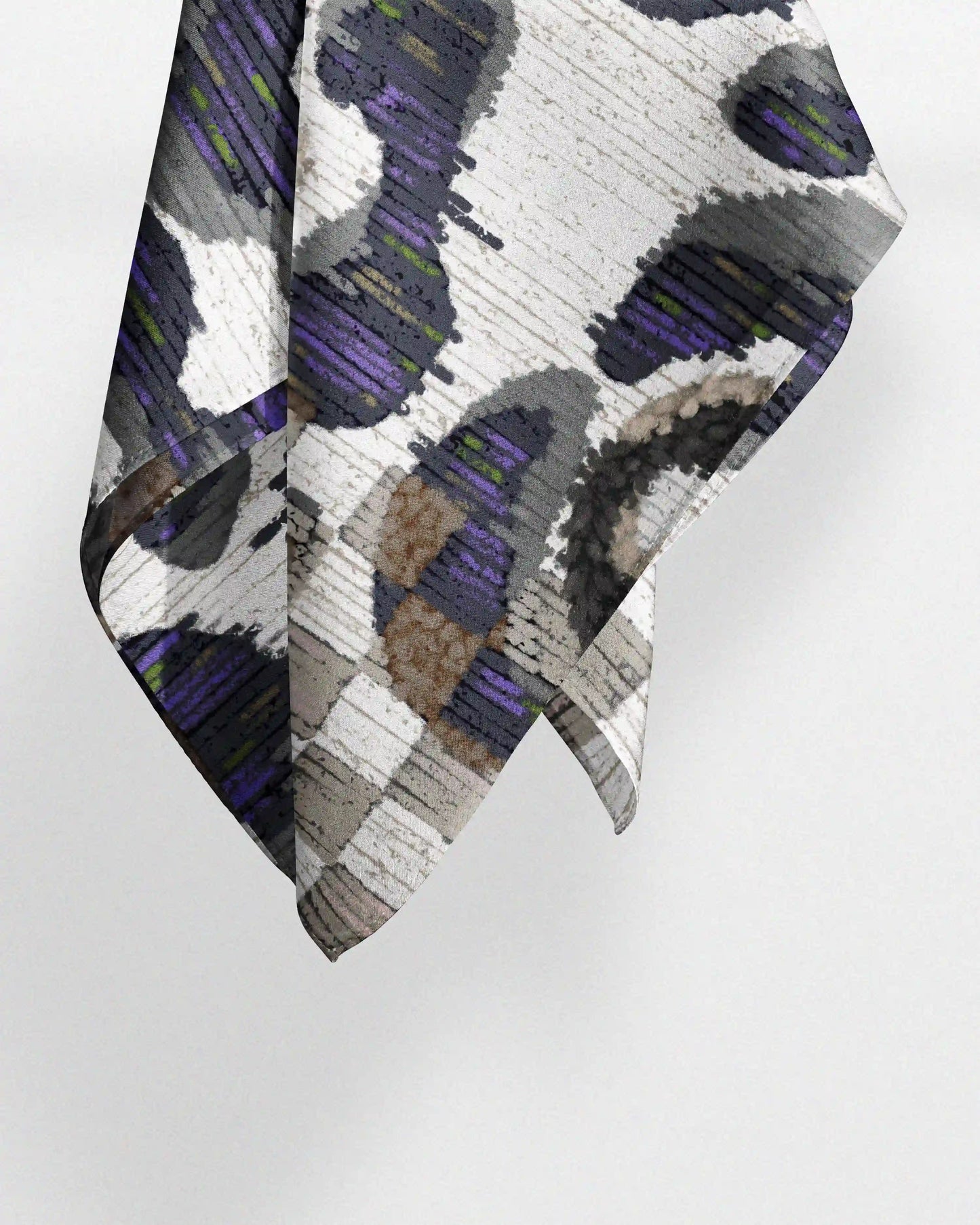 CHECKERED FLORAL BANDANA DARK GREY