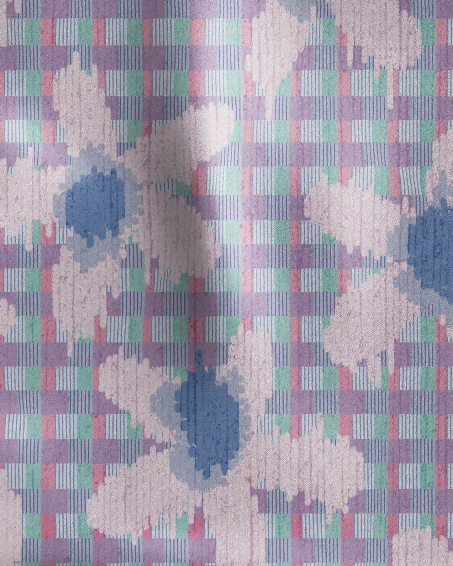 FLORAL CHECKERED BANDANA PASTEL PURPLE