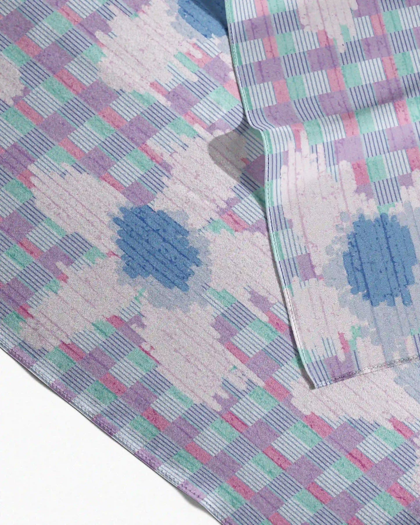 FLORAL CHECKERED BANDANA PASTEL PURPLE