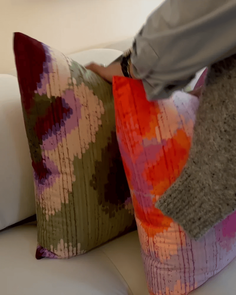 CAMOUFLAGE CUSHION COVER Burgundy & Green